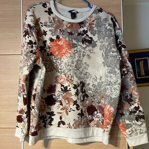 H M floral sweatshirt size medium